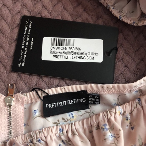 Pretty Little Thing Floral Crop Too NWT Size 16 - Picture 4 of 5